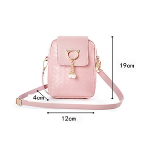 Bolsos de Teléfono Elegantes, Bolsos de Hombro para Mujer, Bolsos de Hombro con Flecos de Perlas Tejidas, <span class=keywords><strong>Tipo</strong></span> de Cubierta, Bolsos de Hombro para Teléfonos Móviles - Product Image 3