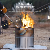 Accessoire de cuisine de camping polyvalent et robuste, allume-feu portable en acier inoxydable de haute qualité pour charbon de bois extérieur