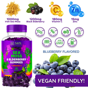 Gummies de mousse de mer pour adultes en marque blanche OEM/ODM, riches en minéraux, vitamines et fibres alimentaires, 60 unités, gestion de l'énergie - Product Image 2