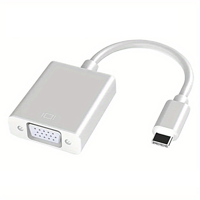Type C to VGA Adapter Cable Type-C Connector Male to VGA Female Cable Adaptor 1080P HD