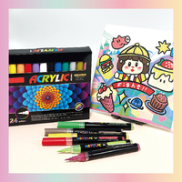 Marqueurs de couleur personnalisés pour graffiti, pointe pinceau permanente, marqueurs de peinture acrylique, stylos pour loisirs créatifs en plastique, ensemble de marqueurs d'art pour emballage