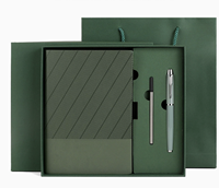 Ensemble cadeau de carnet en cuir souple pour bureau d'entreprise avec logo personnalisé et boîte à rabat