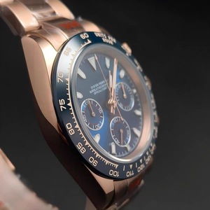 Montre chronographe à quartz pour hommes, 39mm, or rose, avec lunette couleur Mulan, verre saphir, mouvement VK63 - Product Image 2