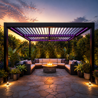 Pergola en aluminium robuste à lames orientables avec système motorisé intelligent, structure de gazebo bioclimatique et abri extérieur imperméable