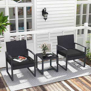 Venta caliente moderno patio al aire libre muebles PE plástico ratán salón sofá conjunto Mesa sillas para comedor sofá impermeable - Product Image 3