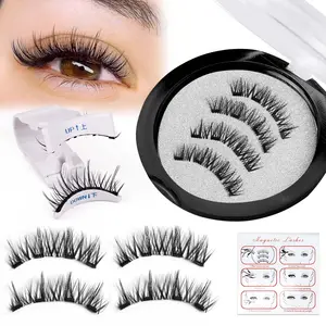 Boîte à cils magnétiques 3d Vente en gros Meilleure vente Cils à sucer magnétiques naturels Sans colle Sans eyeliner Set Pestanas Postizas