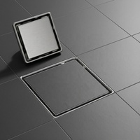 Nouveau design – Siphon de douche carré en acier inoxydable à insérer dans les carreaux, anti-refoulement, anti-odeur, accessoires de salle de bain