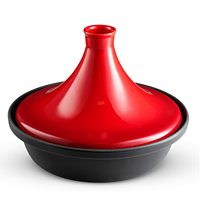 Meilleure vente Pot de tagine en fonte-Tajine marocain de 3.65 pintes avec Base en fonte émaillée et couvercle en forme de cône