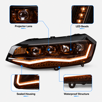 Ensemble de phares LED BK pour Volkswagen Polo 2017-2022, mise à niveau des phares avant avec lentille de projecteur matricielle, DRL, clignotants séquentiels