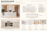 Comptoir d'accueil moderne en bois avec éclairage LED pour salon de beauté, hôtel, salle de sport, école – Design minimaliste