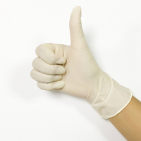 Gants d'examen jetables en latex sans poudre, épaisseur 5 MIL, longueur 24 CM, bord coupé, manchette lisse, usage général, fabriqués en Malaisie