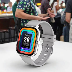 2025 뜨거운 휘트니스 IP67 방수 BT 큰 화면 사각형 스마트 시계 안드로이드 지원 온도계 피트니스 트래커 응답 전화 - Product Image 3