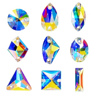 OLeeya Wholesale Premium 5A Bevel Glass <b>Drop</b> Shape Big Sewing Crystals FlatBack Teardrop Sew on Rhinestones for Dance Dresses - Product Image 2