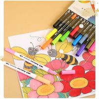 Double pointe professionnelle lettrage chinois coloration double pointe fine et pointe de pinceau croquis marqueurs ensembles pour la calligraphie
