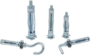 62 adet M4/M5/M6 demir galvanizli Hollow perde duvar genişleme vida + kırmızı kolu duvar yardımcısı mükemmel ağır Metal ayar aracı - Product Image 6