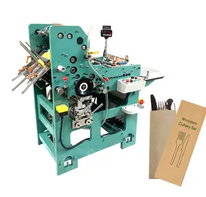 Automatic Disposable Cutlery Paper Bag Maker Restaurant Kraft Warp Machine Paper Pocket Making Machine for Cutlery and Utensil