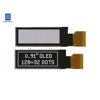 Modul Layar OLED PMOLED Huaxin 0.91 Inci 128*64 Antarmuka I2C Layar OLED Monokrom