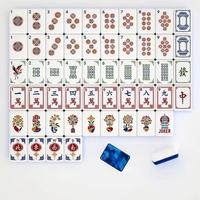 Set Ubin Mahjong Gaya Amerika Modern Akrilik 2 Lapis 160 Ubin Perjalanan Portabel Mewah yang Dapat Dilipat dan Diukir dengan Indah