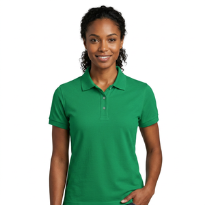 Camisa Casual de Mujer, Cuello Camisero, Manga Corta, Tejido Transpirable 100% Poliéster, Secado Rápido, Ecológica, Bordada, Corte Regular - Product Image 1