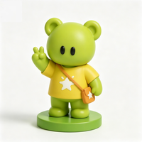 Figurine de bureau personnalisable en PVC, série Ours Vert avec Étoile Jaune, boîte mystère 5 cm, jouet décoratif unisexe, cadeau pour les 14 ans et plus