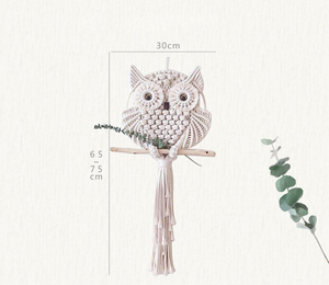 Tenture murale <span class=keywords><strong>en</strong></span> <span class=keywords><strong>macramé</strong></span>, hibou tissé, style bohème, haut de gamme, ornements pour salon et chambre à coucher, 1 pièce - Product Image 4