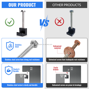 P-AC-07 पिकअप ट्रक टूल बॉक्स टाई एल्यूमीनियम जे हुक क्रॉसओवर 4 पैक - Product Image 5