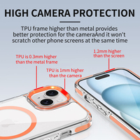 2 in 1 Luxury Upgrade TPU Shockproof Strong Magnetic Mobile Phone case pour iPhone 13 14 15 16 17 clear Back Cover