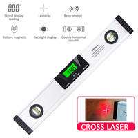Niveau laser rouge de qualité industrielle 225/400/600/1000 mm, 2 lignes, écran LCD LED de haute qualité, niveau à bulle en alliage d'aluminium, 60 cm, magnétique