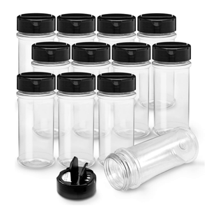 Frascos de Plástico para Especias con Tapa Negra de 100 ml, Tamaño Pequeño, en Caja - Product Image 2