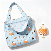 Sushi Cat Soft Pulshies, sac de courses pliable et réutilisable écologique personnalisé, porte-clés en peluche personnalisé, OEM ODM, animal en peluche