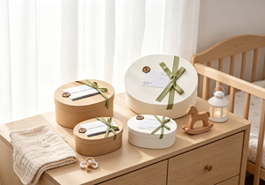 Boîtes cadeaux ovales haut de gamme avec couvercle, fermeture magnétique, en carton kraft épais blanc, ruban imprimé, sceau de cire, cartes de vœux découpées - Product Image 2