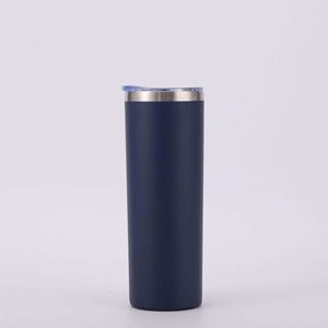 Sublimation Tumbler Stainless Steel White 20oz Skinny Straight Blank with Lid <b>Straw</b> <b>Metal</b> - Product Image 1