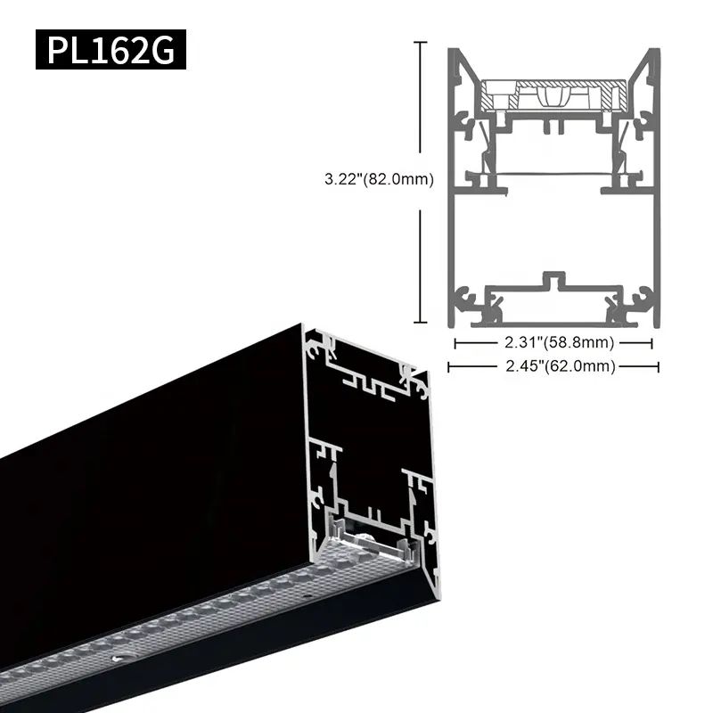 Perfil de alumínio 4Ft LED Luz Linear Suspensa 1200mm de Comprimento Conexão contínua para Loja de Escritório Luminárias de Teto LED