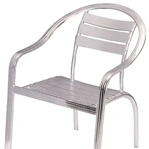 Großhandel Balkon-Armstuhl weißer Outdoor-Stuhl Es wird auch verwendet Esszimmerstuhl mit Aluminiumrahmen verwendet