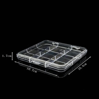 Boîte à rabat transparente en PS/PP à 9 compartiments, écologique, multi-tailles, pour accessoires, pièces et emballage de bijoux – Vente en gros