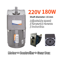Motorreductor de CA PLC de 180W y 220V, 5-470 RPM, con controlador de velocidad variable reversible, al por mayor