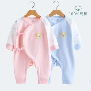 Одежда для новорожденных Осень 2021 цельное хлопковое нижнее белье для малышей 0-3-6 месяцев Комбинезоны для маленьких мальчиков и родов