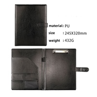 Custom LOGO A4 Faux Leather Portfolio File Folder Padfolio Writing Pad Document Organizer Business Card Holder Writing Pad