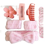 Set ikat rambut elastis ukuran besar 16 buah klip genggam pita rambut multiwarna akhir Matte lembut untuk pesta klip rambut manis