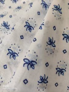 Tự nhiên cao cấp cotton màu xanh ditsy cotton in mềm vải ăn mặc áo dài trẻ em Dresses Craft trang trí rèm vải trong bán buôn - Product Image 3