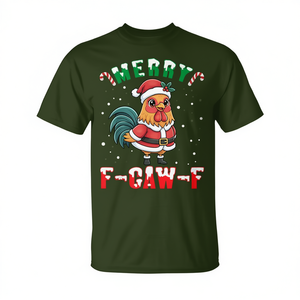 Camiseta con disfraz navideño de pollo y Papá Noel de Merry F Caw F - Product Image 2
