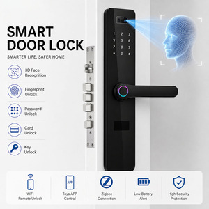 Serrure intelligente Bluelock Tuya AI <span class=keywords><strong>WiFi</strong></span> avec reconnaissance faciale, empreinte digitale, <span class=keywords><strong>code</strong></span> clé, déverrouillage, en alliage d'aluminium, serrure numérique pour usage commercial et résidentiel - Product Image 1