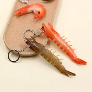 3D Simulation Steamed Shrimp Keychain. Doll Keychain, Plush Toy