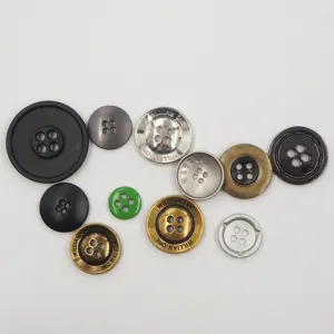 Wholesale Metal Sewing Button Nickel Free Hanging Gold Engraved Round Fancy Logo Custom Sew Metal Two Hole Buttons For Clothes