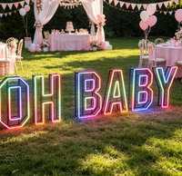 Lettres lumineuses 'OH BABY' de 1,2/1,5 m pour révélation du sexe |   Lettres lumineuses pour toile de fond de fête