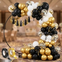 Fournitures pour fête de remise de diplôme, ensemble de ballons noirs et dorés, décorations de ballons pour la fête, accessoires pour la fête