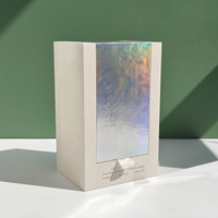 Confezione Ecologica per Olio Profumato, Scatola in Carta Metallizzata Argento per Profumo Casa, Confezione di Lusso per Flacone di Siero per Barba