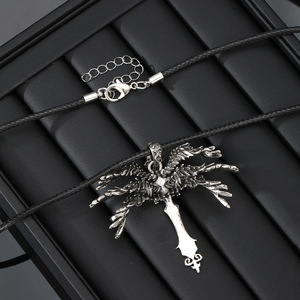 Collier pendentif croix d'ange à six ailes en argent vintage, bijoux tendance punk hip hop, cadeau pour hommes et femmes - Product Image 3
