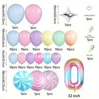 Set Balon Ulang Tahun Bayi Seri Pink Dekorasi Dinding Latar Belakang