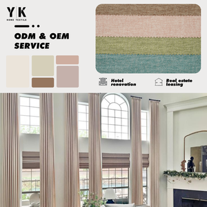 Sang trọng 100% màn Polyester Linen cảm thấy rắn xếp li Rèm sẵn sàng để tàu hoàn thành khách sạn nhà rèm cửa cho phòng khách - Product Image 6